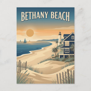 Postal Cartel vintage del faro de Bethany Beach Delaware
