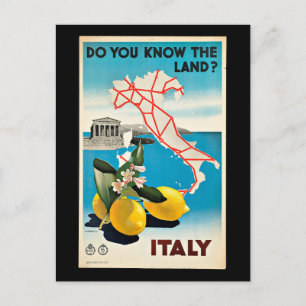 Postal Cartel vintage, Italia,