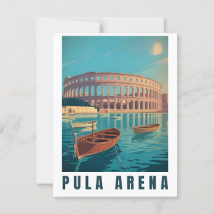 Postal Cartel Vintage Pula Arena – Anfiteatro Romano Wal