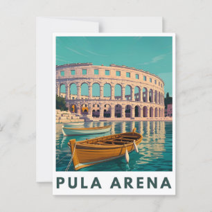 Postal Cartel Vintage Pula Arena – Anfiteatro Romano Wal