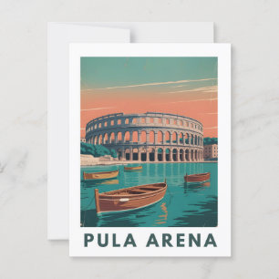 Postal Cartel Vintage Pula Arena – Anfiteatro Romano Wal