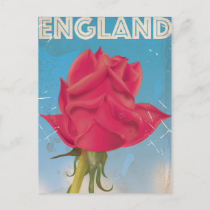 Postal Cartel Vintage Rosa de Inglaterra