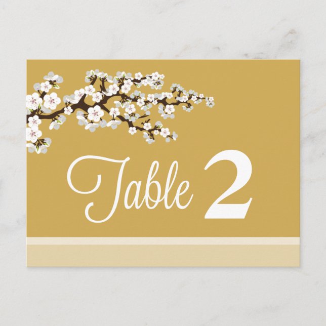 Postal Carteles de la mesa de recepción de cerezo Blossom (Anverso)
