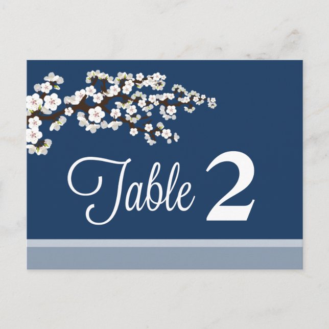 Postal Carteles de la mesa de recepción de cerezo Blossom (Anverso)