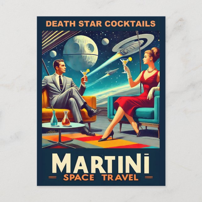 Postal Carteles de viaje espacial Martini Estrella de la  (Anverso)