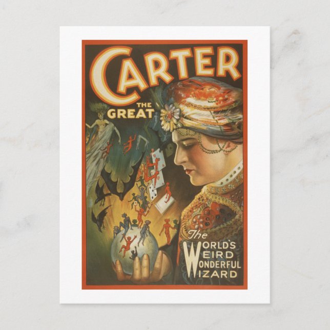 Postal Carter the Great - El asistente extraño del mundo (Anverso)