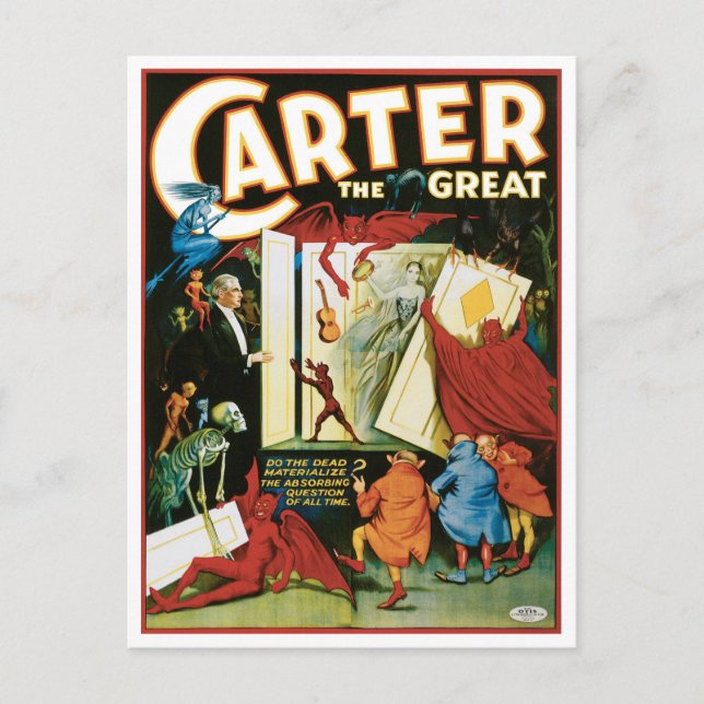 Postal Carter The Great ~ ¿Se Materializan Los Muertos? (Anverso)
