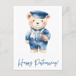 Postal Cartero de oso blanco | Traslado | Acuarela