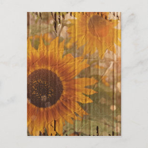 Postal Cartón corrugado amarillo bohemio girasol