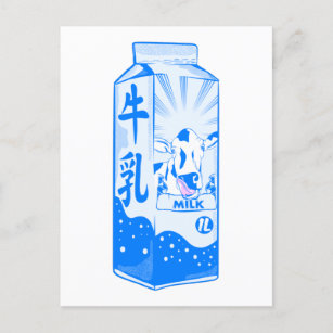 Postal Cartón de leche Kanji japonés