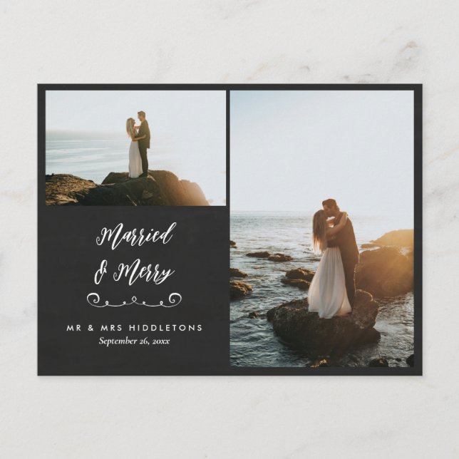 Postal Cartón de pollo casado y morado | Foto de Navidade (Anverso)