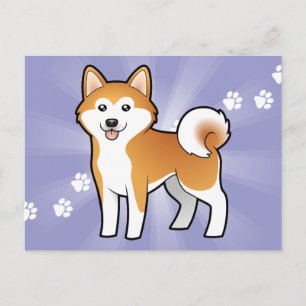 Postal Cartoon Akita Inu / Shiba Inu