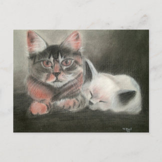 Postal Cartucho de Guardian y ÁngelDibujo de retrato de t