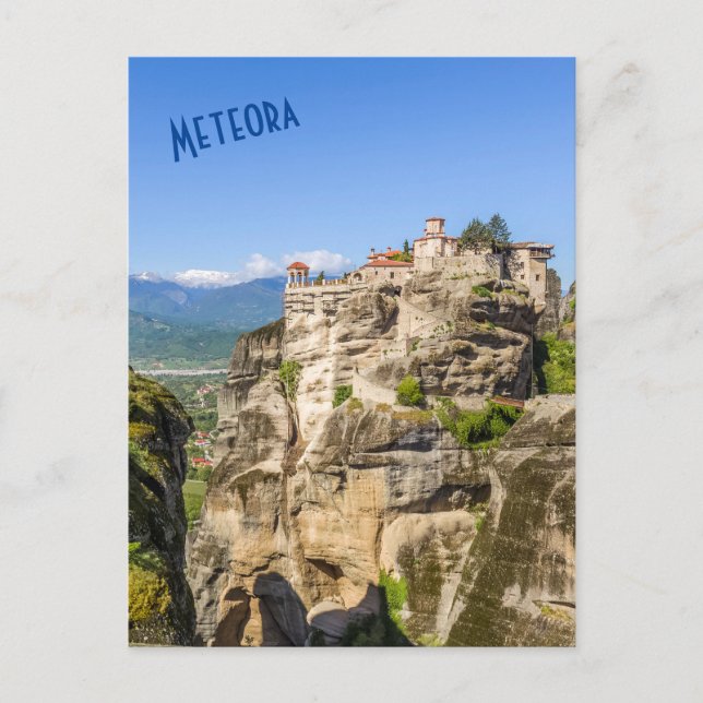 Postal Cartulina de los Monasterios de Meteora – Viajes a (Anverso)