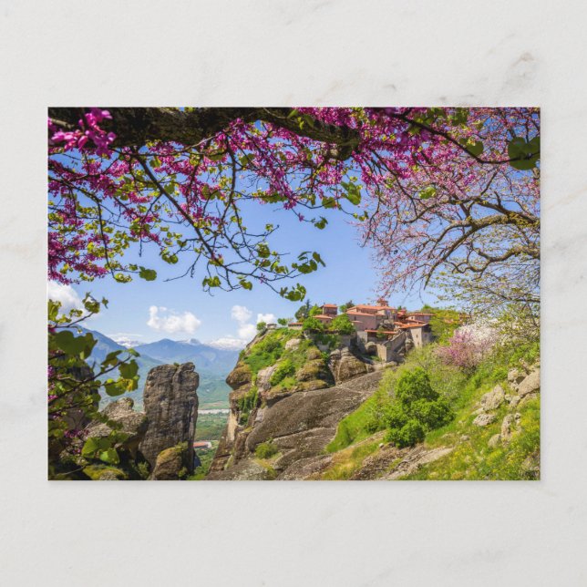 Postal Cartulina de Monasterios de Meteora – Viajes a Gre (Anverso)
