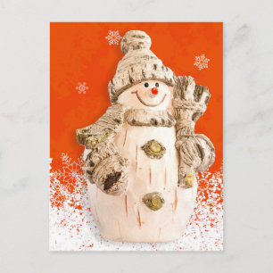 Postal Carved Fig Snowman