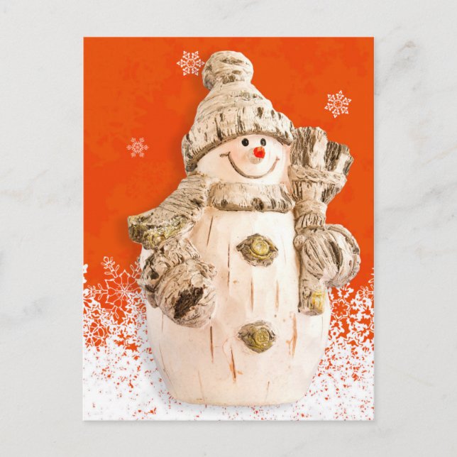 Postal Carved Fig Snowman (Anverso)