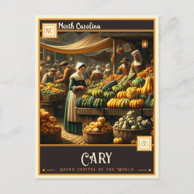 Postal Cary, Carolina del Norte | Vintage (Anverso)