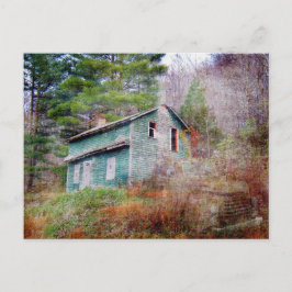 Postal Casa abandonada y camionetas de arte digital