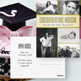 Postal Casa abierta de graduación de hijas multifotográfi