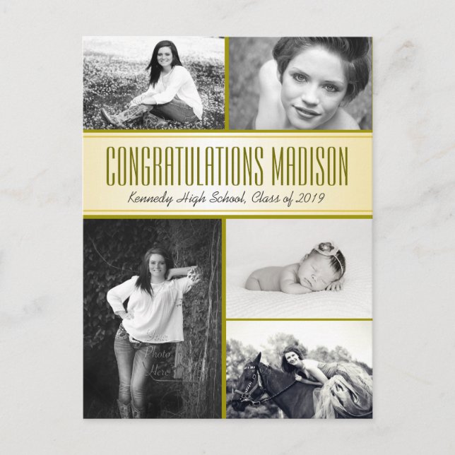 Postal Casa abierta de graduación de hijas multifotográfi (Anverso)