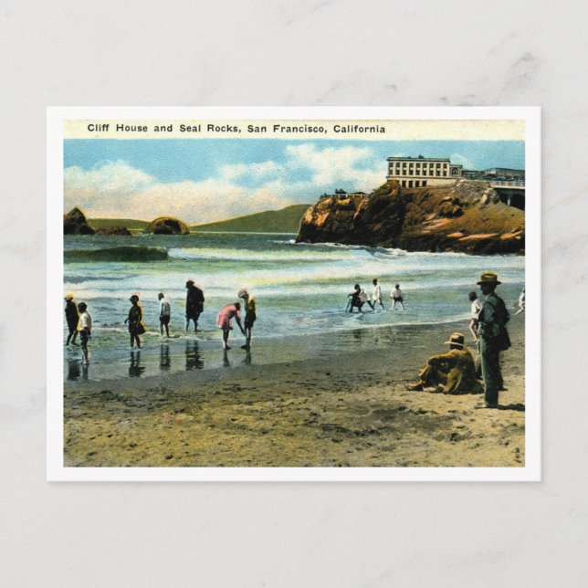 Postal Casa acantilado de San Francisco y Rocas de los añ (Anverso)