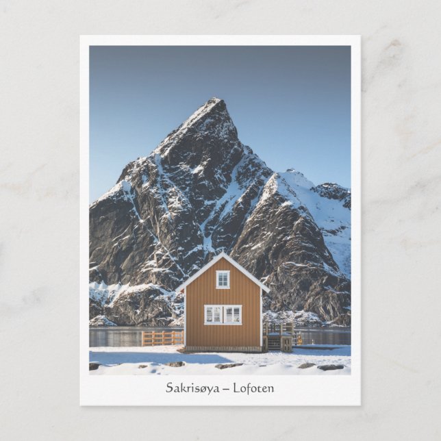 Postal Casa amarilla Sakrisoya Islas Lofoten (Anverso)