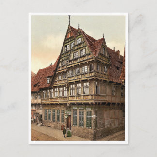 Postal Casa antigua, Hildesheim, Hanover, Alemania magnif