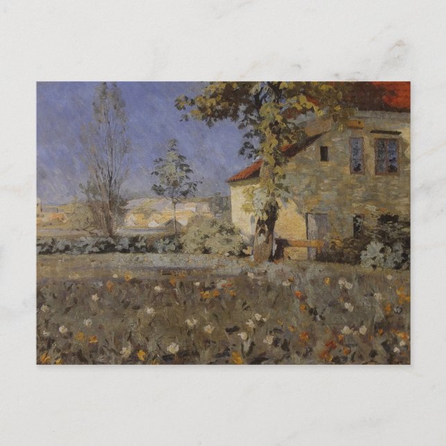 Postal Casa antigua Mourier-Petersen en el jardín (Anverso)