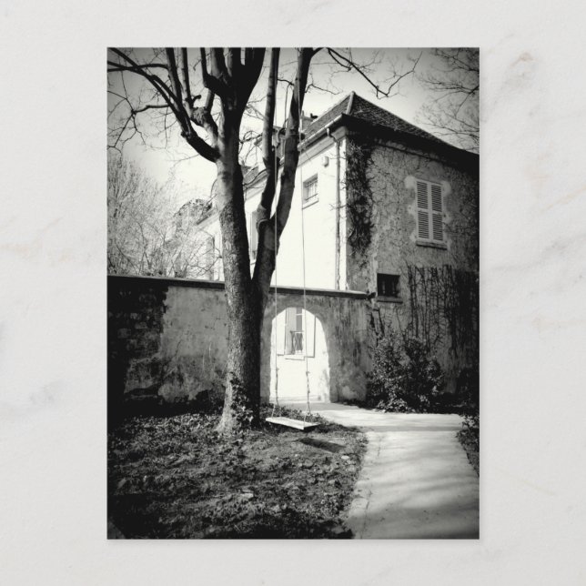 Postal Casa antigua y jardín en Montmarte (Anverso)