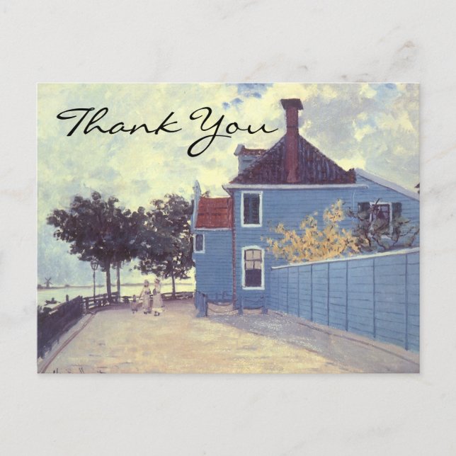 Postal Casa azul de Monet en Zaandam (Anverso)