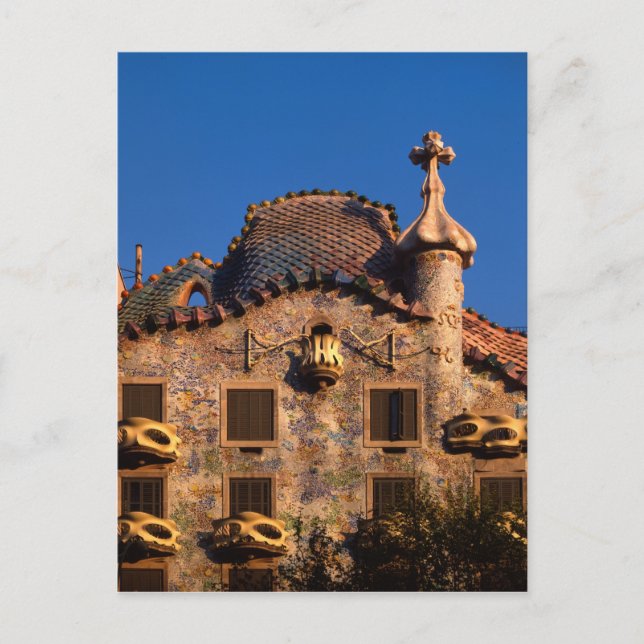 Postal Casa Batiló, Arquitectura de Gaudí, Barcelona, (Anverso)