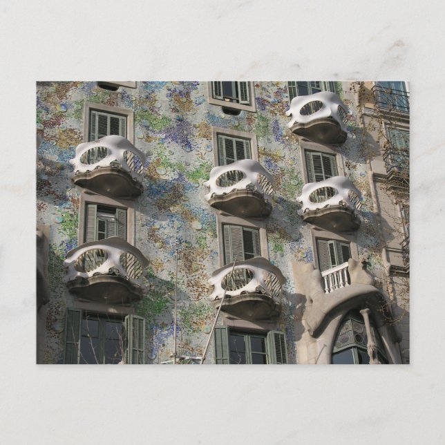 Postal Casa Batlló en Barcelona por Antoni Gaudí (Anverso)