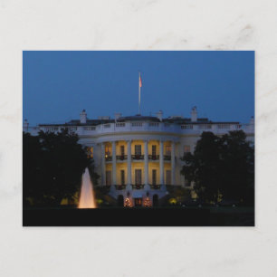 Postal Casa Blanca de Navidad por la Noche en Washington 