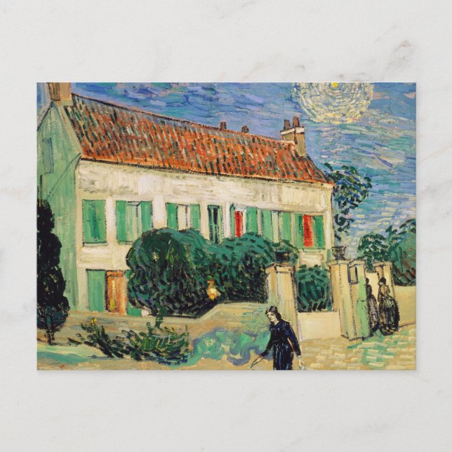 Postal Casa blanca de noche - Vincent van Gogh (Anverso)