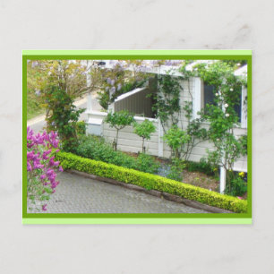 Postal Casa blanca en jardines botánicos, Nueva Zelanda