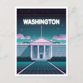 Postal Casa Blanca Sintonizada LoFi Retro 80 Washington D