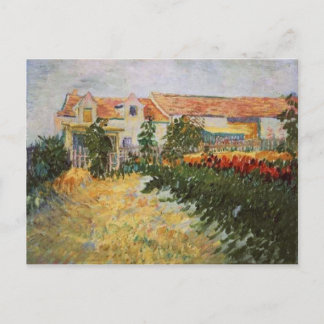 Postal Casa con girasoles, Bella Artes Van Gogh