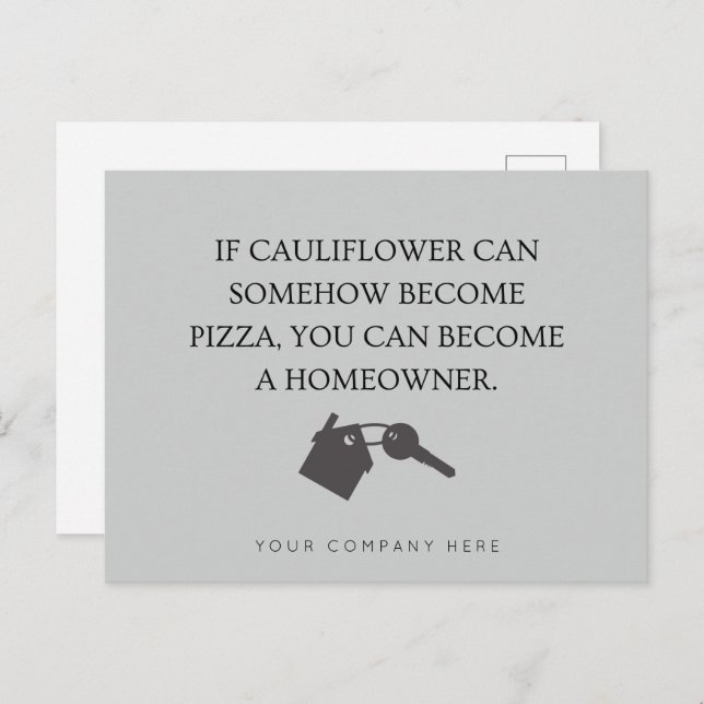 Postal Casa de agricultura inmobiliario divertida y clave (Anverso / Reverso)