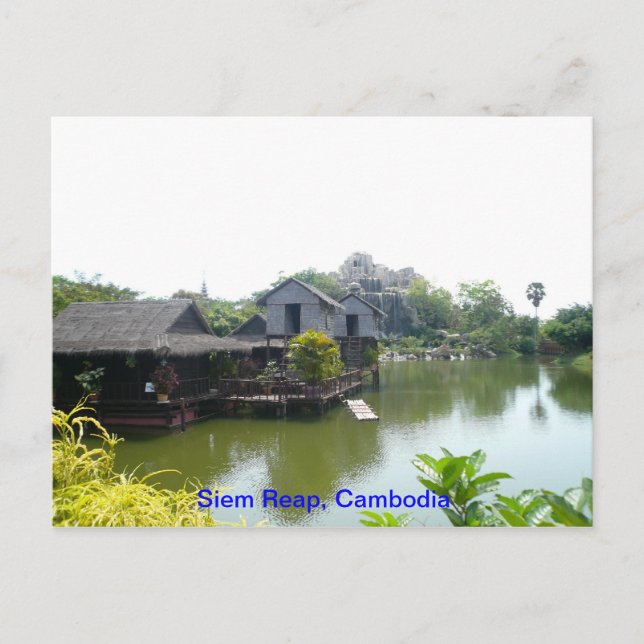 Postal Casa de agua en Siem Reap (Anverso)