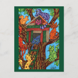 Postal Casa de árbol de gato