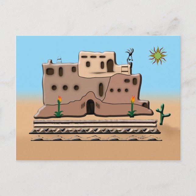 Postal Casa de arcilla (Anverso)