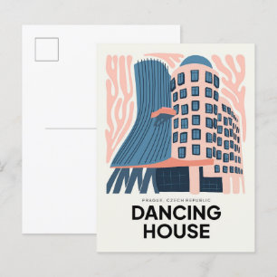 Postal Casa de baile Praga Abreviatura de viaje abstracta