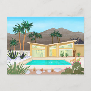 Postal Casa de billar moderna de mediados del siglo XX en