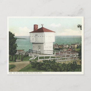 Postal Casa de bloques de época Isla Mackinac Michigan