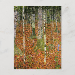 Postal Casa de campo con árboles de Birch