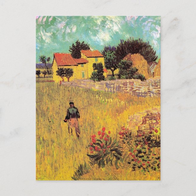 Postal Casa de campo en Provenza por Vincent van Gogh (Anverso)