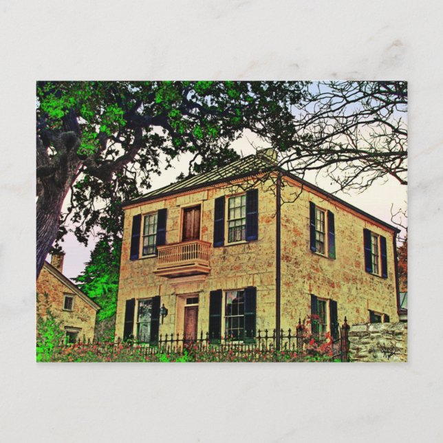 Postal Casa de Charles Jung, Fredericksburg, TX (Anverso)