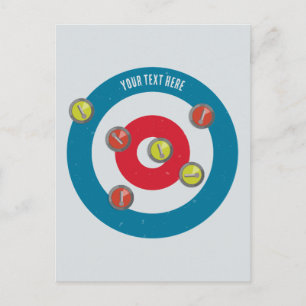 Postal Casa de curling y piedras de curling vista superio