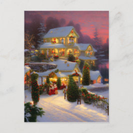 Postal Casa de época decorada para Navidades